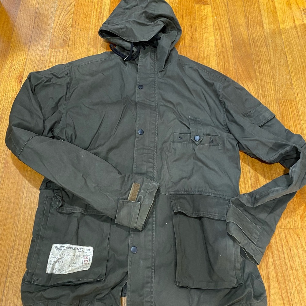 Mens Large dark green Hooded Jacket